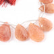 1  Strand Peach Moonstone Faceted Briolettes  - Pear Shape Briolettes - 20mm x 20mm-27mm x28mm, 8 Inches BR03354 - Tucson Beads