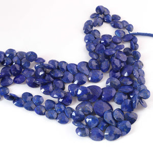 1 Strand Lapis Lazuli Faceted Heart Shape Briolettes - Lapis Heart Shape Beads 8mmx9mm-16mmx16mm 8.5 Inches BR03349 - Tucson Beads