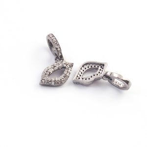 1 PC Pave Diamond Lips Charm Over 925 sterling Silver ,Vermeil Pendant - 12mmx7mm DP00217 1 PC Pave Diamond Lips Charm Over 925 sterling Silver ,Vermeil Pendant - 12mmx7mm PDC00217 - Tucson Beads