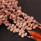 1  Strand Peach Moonstone Smooth Briolettes  - Pear Shape  Briolettes  -24mmx14mm-10mmx7mm 10 Inches BR03360 - Tucson Beads