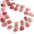 1 Strand Strawberry Faceted  "D" Shape Briolettes  -Semi Precious  Briolettes Beads 15mmx11mm -19mmx13mm -10 Inches BR02919