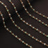 5 Feet Green Opal 3mm 24k Gold Plated Rosary Beaded Chain- Green Opal Beaded Chain- BD003