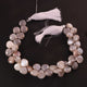 1  Strand Gray  Moonstone Silver Coated  Smooth Briolettes  -Heart Shape Briolettes  - 9mmx9mm-11mmx11mm -8  Inches 03357 - Tucson Beads
