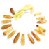 1 Strand Yellow Chalcedony Faceted Briolettes - Long Pear Shape Briolettes  32mmx10mm-38mmx13mm- 9 Inches BR2469