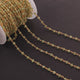 5 Feet Peridot 3mm 24k Gold Plated Rosary Beaded Chain-  Peridot Beaded Chain- BD011 - Tucson Beads