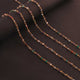 5 Feet Mix Stone 3mm 24k Gold Plated Rosary Beaded Chain- Mix Stone Beaded Chain- BD002 - Tucson Beads