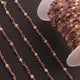 5 Feet Amethyst & White Zircon 3mm 24k Gold Plated Rosary Beaded Chain- Amethyst & White Zircon  Beaded Chain- BD005 - Tucson Beads