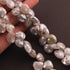 1  Strand Gray Moonstone  Faceted Briolettes -Heart Shape  Briolettes 12mmx14mm --8 Inches BR018