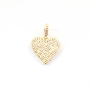 1 Pc Pave Diamond Heart Charm Pendant, 925 Sterling Silver/Yellow Gold Vermeil Heart Pendant 17mmx16mm You Choose PDC00223 - Tucson Beads