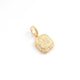 1 PC Pave Diamond Square Charm 925 Sterling Silver & Yellow Gold Pendant 15mmx13mm PD1912 - Tucson Beads