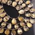 1 Strand  Golden Rutile Faceted Briolettes -Pear Gemstone Beads- 16mmx10mm-27mmx20mm -8 Inches BR03814