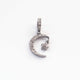 1 Pc Pave Diamond Star Moon Charm Pendant, 925 Sterling Silver/Yellow Gold Vermeil 12mmx3mm, You Choose PDC00235 - Tucson Beads
