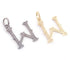 1 PC Pave Diamond Letter " W " Shape Pendant Over 925 Sterling Silver & Yellow Gold -  21mmx18mm-8mmx5mm RRPD011