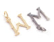 1 PC Pave Diamond Letter " W " Shape Pendant Over 925 Sterling Silver & Yellow Gold -  21mmx18mm-8mmx5mm RRPD011 - Tucson Beads