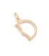 1 PC Pave Diamond Letter " D " Shape Yellow Gold Vermeil Pendant - 22mmx13mm-8mmx5mm RRPD015