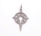 1 Pc Antique Finish Pave Diamond Designer Pendant - 925 Sterling Silver - Diamond Pendant 31mmx21mm RRPD008 - Tucson Beads
