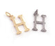 1 PC Pave Diamond Letter " H " Shape Pendant Over 925 Sterling Silver & Yellow Gold -  22mmx13mm-8mmx5mm RRPD009 - Tucson Beads