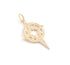1 Pc Antique Finish Pave Diamond Designer Pendant - Yellow Gold - Diamond Pendant 31mmx21mm RRPD007