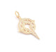 1 Pc Antique Finish Pave Diamond Designer Pendant - Yellow Gold - Diamond Pendant 31mmx21mm RRPD007 - Tucson Beads