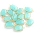 13 Pcs  Blue Aqua Chalcedony 925 Sterling Vermeil Gemstone Faceted Rectangle Shape Pendant -18mmx11mm- SS502