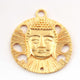5 Pcs Beautiful Buddha Face Pendant 24K Gold Plated on Copper - Buddha Pendant 45 mmx40mm GPC1484 - Tucson Beads