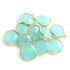 8 Pcs  Aqua Chalcedony 925 Sterling Vermeil Gemstone Faceted Round Shape Single Bail Pendant -18mmx15mm SS965