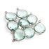8 Pcs Blue Topaz Oxidized Sterling Silver  Connector /Pendant-Blue Topaz Heart Connector 16mmx9mm SS551