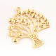 10 Pcs Designer Tree Pendant 24k Gold Plated Copper ,Tree of Life Pendant,Jewelry Making,Copper ,Making 57mmx52mm BulkLot GPC1478 - Tucson Beads