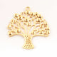 10 Pcs Designer Tree Pendant 24k Gold Plated Copper ,Tree of Life Pendant,Jewelry Making,Copper ,Making 57mmx52mm BulkLot GPC1478 - Tucson Beads