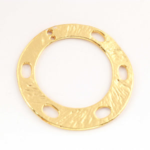 10 pcs Gold Plated Designer Round Charms, Beautiful Gold Round Charm , Jewelry Making Supplies 44mm Bulk Lot GPC1479 - Tucson Beads