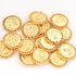 10 Pcs Designer 24k Gold Plated Round Charm Pendant, Plated Round Charm Pendant 22mmx20mm gpc1485