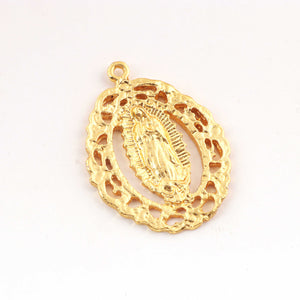 5 PC Oval Pendant 24k Gold Plated Copper  Charm - Copper Pendant31mmx24mm GPC1483 - Tucson Beads