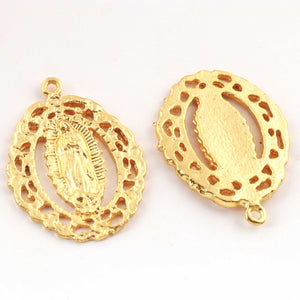 5 PC Oval Pendant 24k Gold Plated Copper  Charm - Copper Pendant31mmx24mm GPC1483 - Tucson Beads