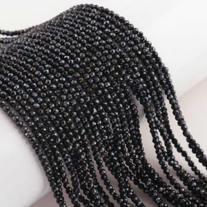 AAA Black Spinel Grey Coated  Micro Faceted 2mm Beads - RB552 - Tucson Beads
