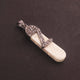 1 PC Pave Diamond Bone Pendant - 925 Sterling Silver - Carved Bone Pendant 34mmx9mm PD1470 - Tucson Beads