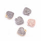 1 Pc Pave Diamond Heart Shape Charm Pendant -925 Sterling Silver / Vermeil / Rose Gold Vermeil Pendant -12mmx11mm PDC117 - Tucson Beads