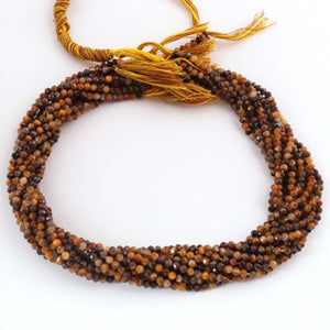 AAA Brown Tiger Eye  Micro Faceted 3mm  Beads -RB537 - Tucson Beads