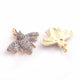 1 Pc Pave Diamond Bee Pendant 925 Sterling Vermeil - Bee Charm Pendant 24mmx17mm PDC539 - Tucson Beads