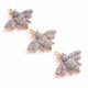 1 Pc Pave Diamond Bee Pendant 925 Sterling Vermeil - Bee Charm Pendant 24mmx17mm PDC539 - Tucson Beads