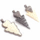 1 Pc Natural Pave Diamond Bone Arrowhead Charm Pendant -- 925 Sterling Silver 54mmx25mm PDC1455 - Tucson Beads