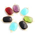 5 Pcs Birth Stone Rectangle Shape 24k Gold Plated Double Bail Connector- Multi Stone Faceted Connector 29mmx16mm PC0020(You Choose)
