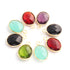 5 Pcs Birth Stone Oval  Shape 24k Gold Plated Pendant- Multi Stone Faceted Pendant 18mmx12mm PC0015(You Choose)