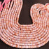 1  Long Strand Beautiful  Pink Opal Smooth Roundelles -Semi Precious Gemstone Beads Plain Rondelles  Beads- 4mm-7mm -13 Inches BR02851