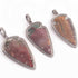1 Pc Natural Pave Diamond Jasper Arrowhead Charm Pendant -- 925 Sterling Silver 30mm-47mm PDC1456