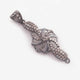 1 Pc Natural Pave Diamond Fancy Charm Pendant -- 925 Sterling Silver Pendant 39mmx16mm PDC1461 - Tucson Beads