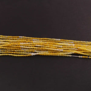 AAA Shaded Yellow Chalcedony  Micro Faceted 3mm Beads -RB531 - Tucson Beads
