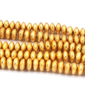 1 Strand Wheel Beads 24k Gold Plated On Copper - Copper Beads 8mm 8 inch GPC1376 - Tucson Beads