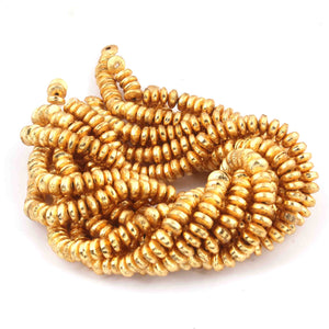 1 Strand Round Beads 24k Gold Plated On Copper - Copper Beads 6mm 8 inch GPC1375 - Tucson Beads