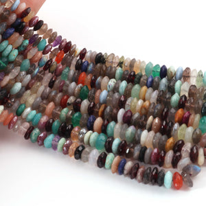 AAA Top Quality 1 Long Strand Multi Stone German Cut Faceted Briolettes  , German Cut Beads - 5mm-8mm ,16 Inches BR03365 - Tucson Beads