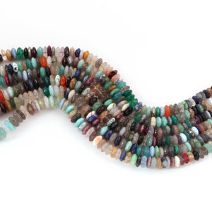 AAA Top Quality 1 Long Strand Multi Stone German Cut Faceted Briolettes  , German Cut Beads - 5mm-8mm 16 Inches BR03074 - Tucson Beads